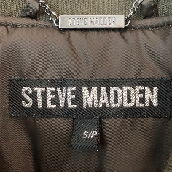 Steve Madden Army Green Bomber Jacket - Picture 3 of 6